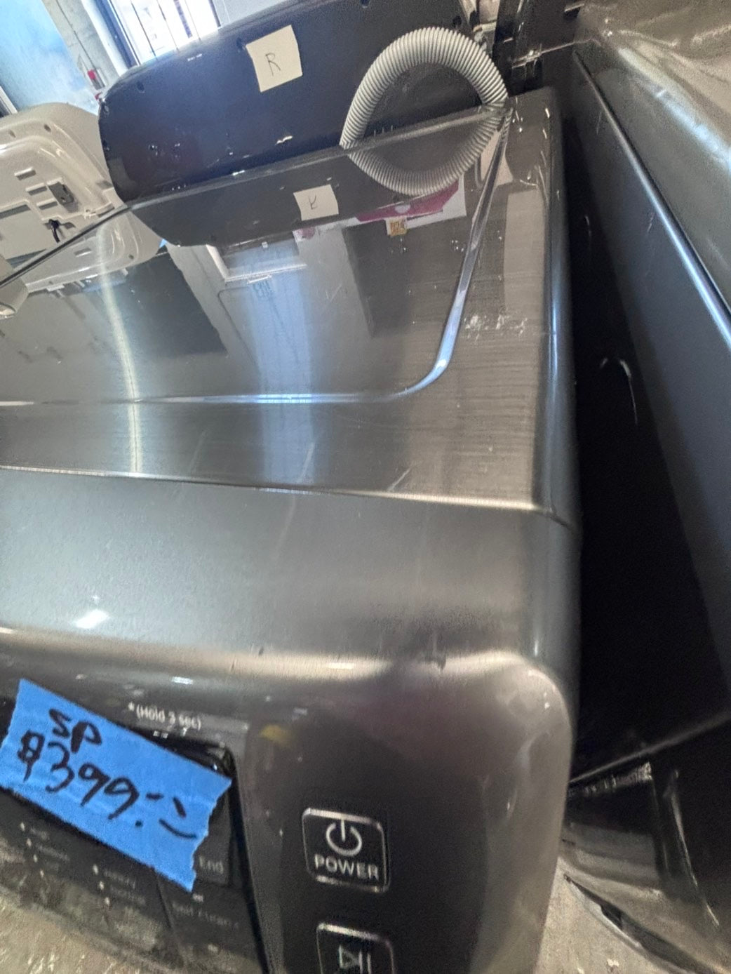>*special price 🔥🚀Samsung gray front load washer large capacity stackable or side by side  27” in used-Refurbished #SPYE3WB