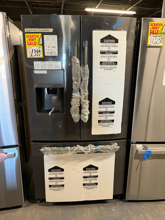 Open Box Ikea French door refrigerator slate counter depth w/ice water dispenser 36" #RF493YB-TR