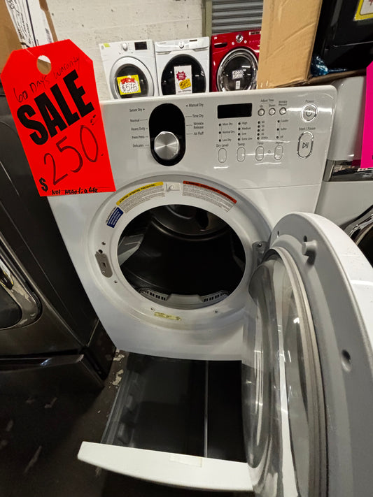 -Samsung Dryer electric 220v in white front load w/pedestal extra storage stainless steel drum large capacity 27" refurbished #ED3113VB