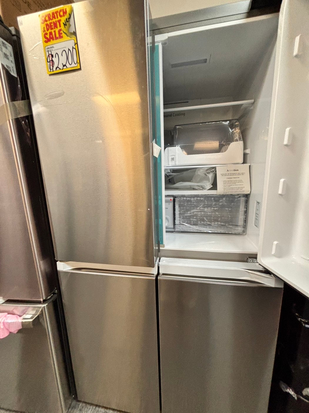 >New open box 📦 samsung 4-doors Counter Depth French Door Refrigerator 22cu.ft in Stainless Steel  #RFSGG1B 36” in