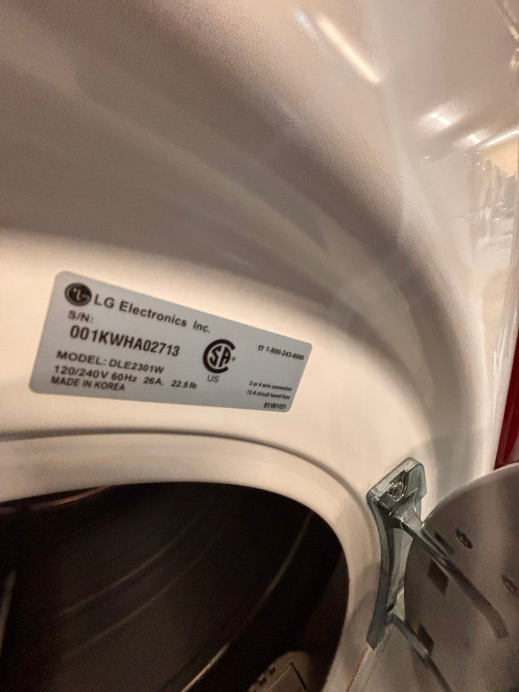 }}SALE🔥LG used- refurbished front load electric 220v dryer & washer large  capacity with pedestals in white color 27” working 💯  with warranty #FLZ5527B