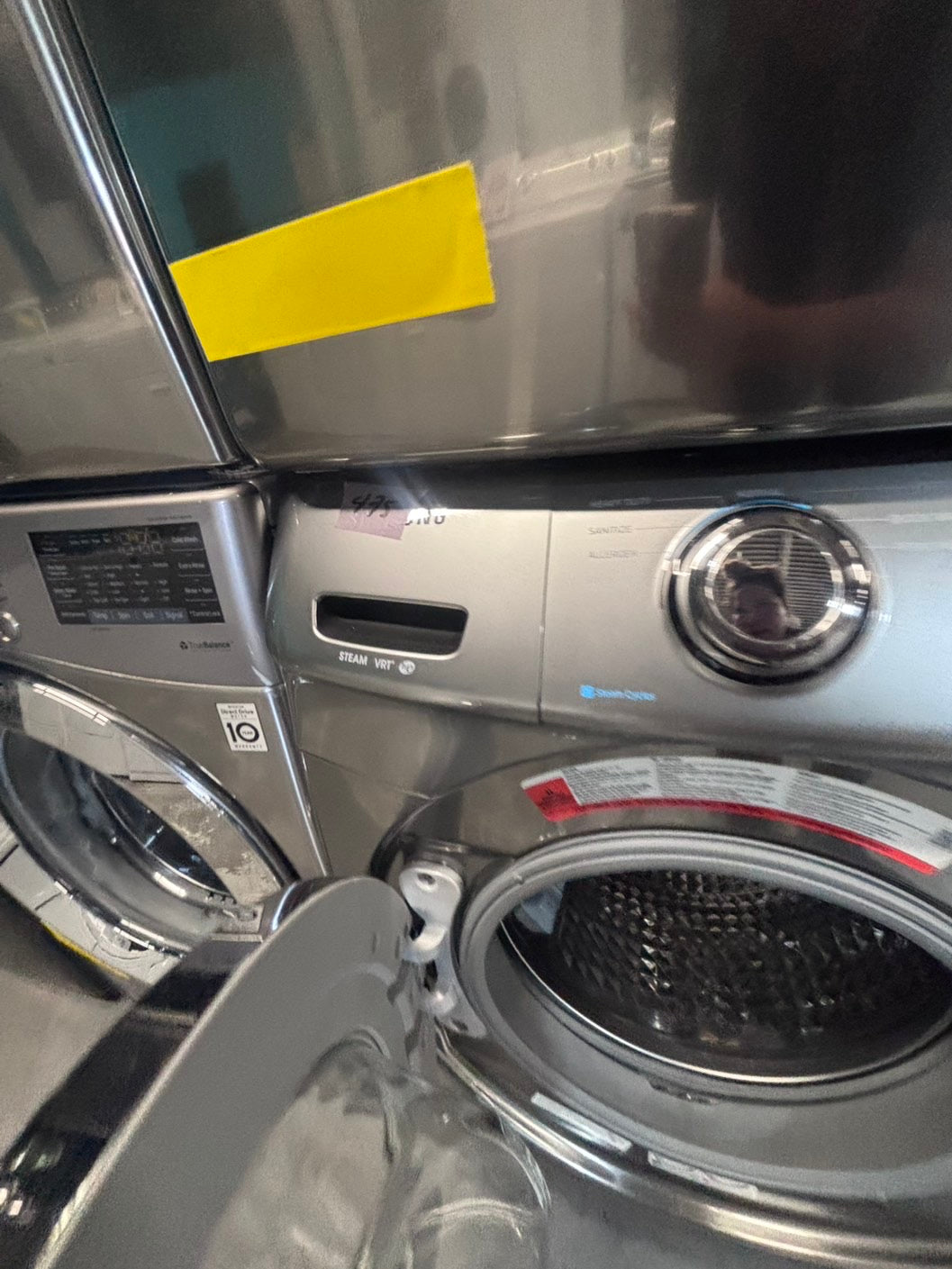 >*Samsung gray washer 4.5cu. ft. Large capacity, & electric dryer set in great condition 27” stackable or side by side  used-refurbished  #SFL23TB