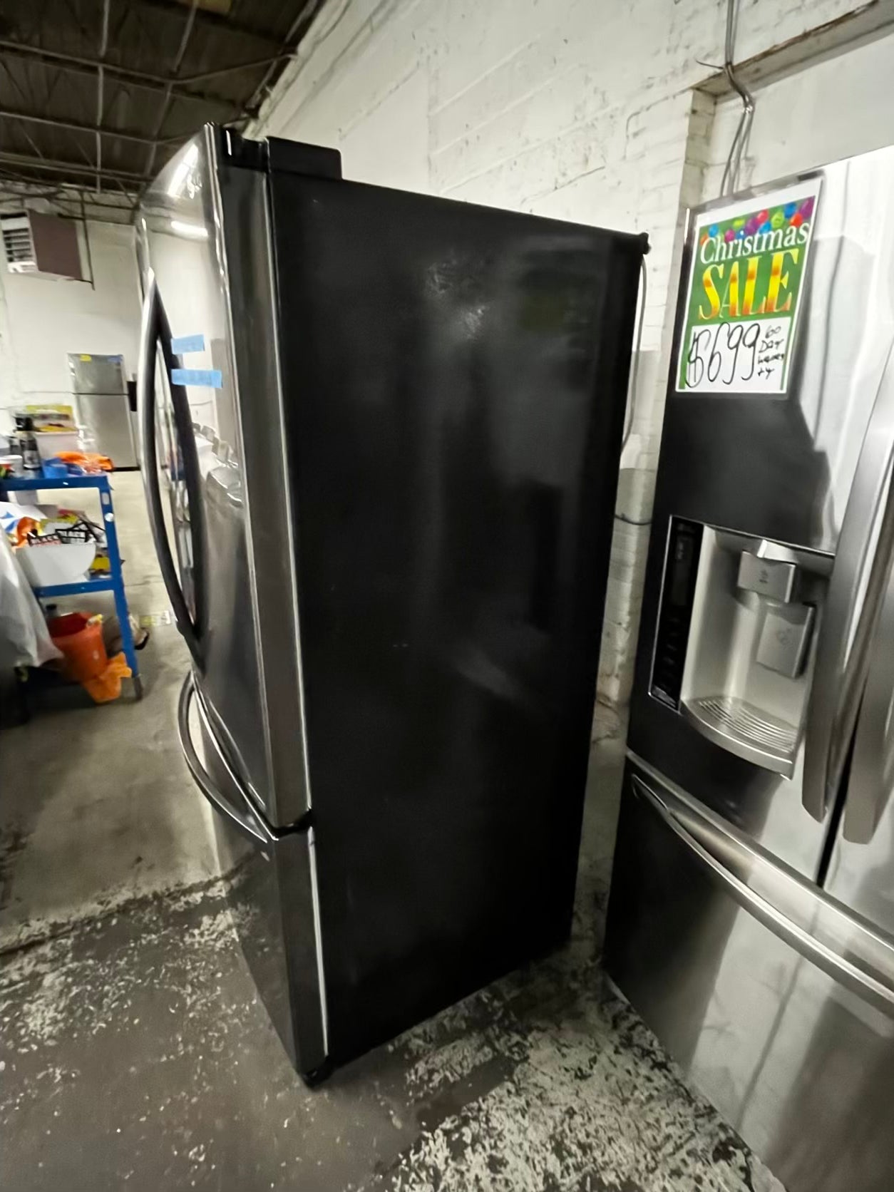 🎄Holiday Sale 🎁Used | Refurbished LG 36” 28cu.ft. French door refrigerator black stainless steel w/ice water dispenser - stock number #RF453P7B