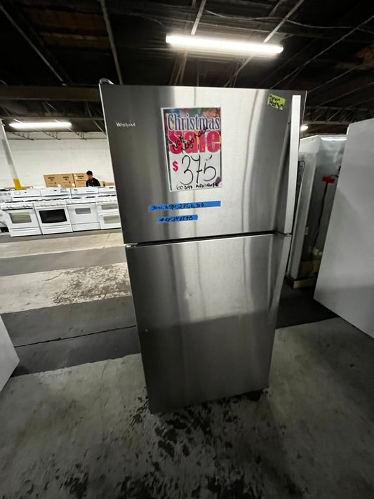 🎄Holiday Sale 🎁” Whirlpool top freezer refrigerator stainless steel used refurbished 30’ #RF347T9B