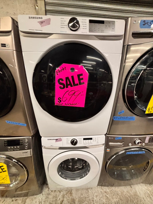 >sale🔥mix & match Samsung washer 4.5 cu ft & dryer 7.5 cu ft set electric 220v front load stackable or side by side - sensor dry He white color   #SW6RZ4SET