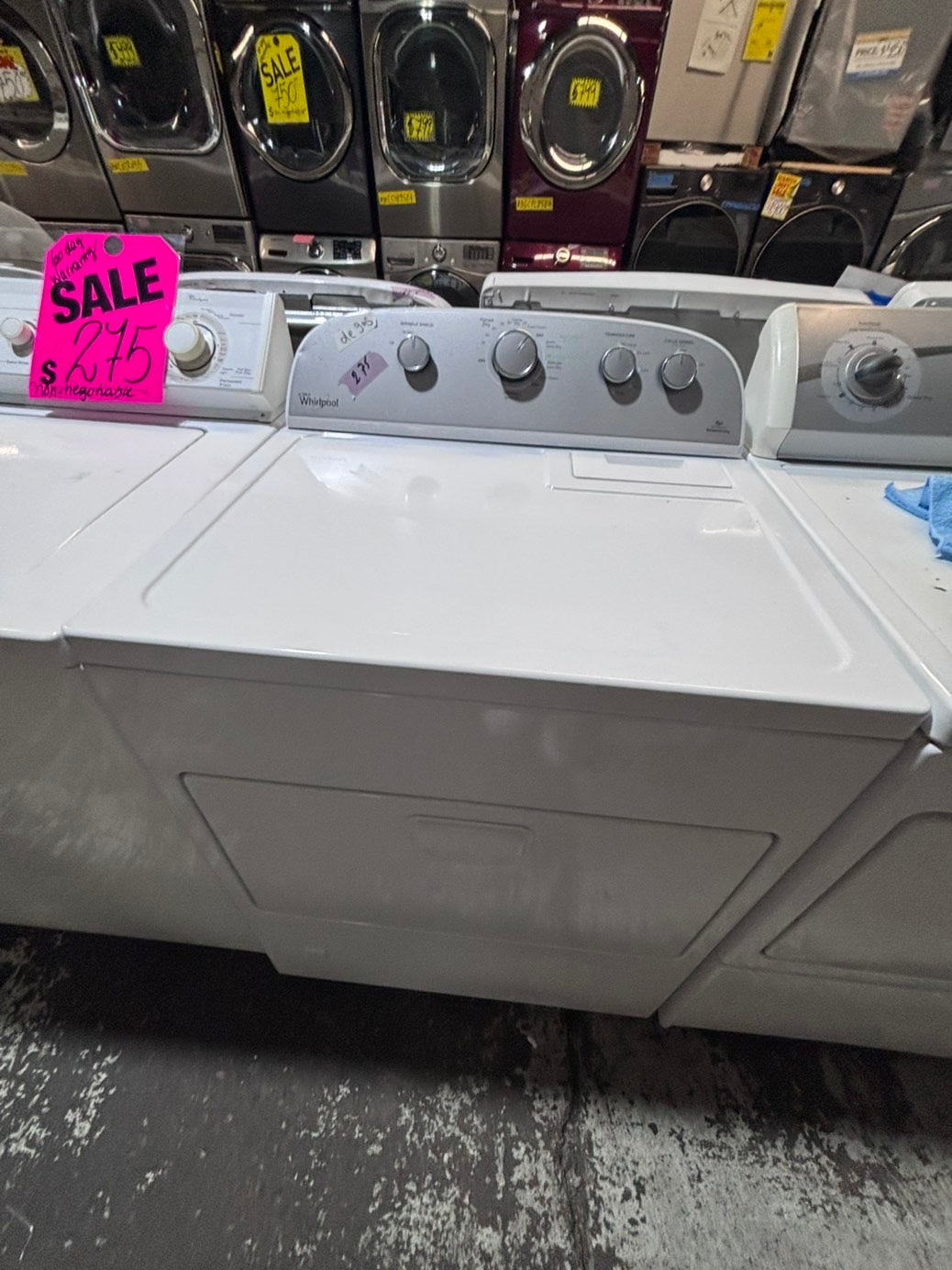 >*whirlpool 29” large capacity gas  dryer 110v side by side used-refurbished #M99AMAB