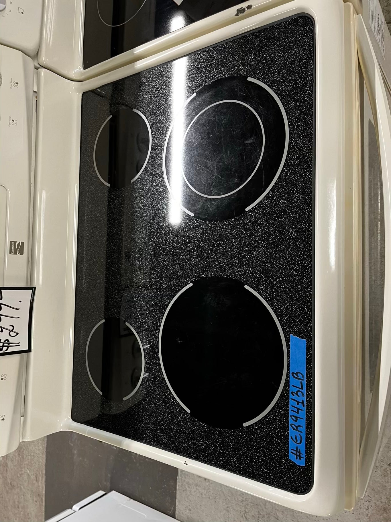 • 🎉 BLACK FRIDAY ⚡️ Kenmore glass top electric range 220v 4 burner Refurbished in off white  bake Broil self clean  30" #ER9413LB