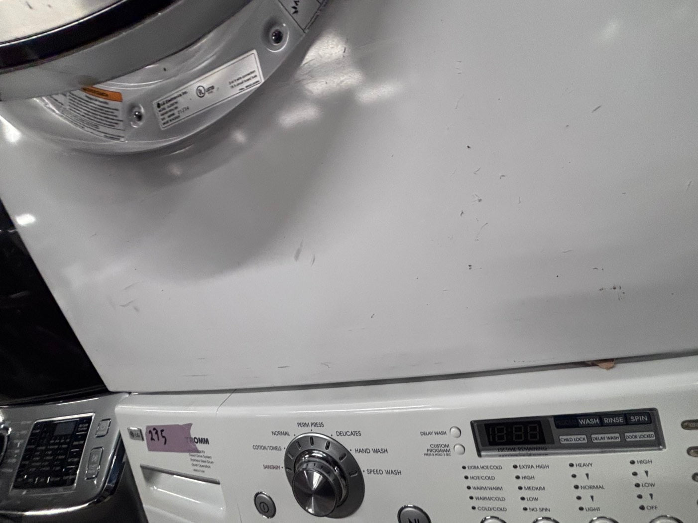 >*LG washer & dryer set electric 220v front load stackable or side by side - sensor dry in white #WDAZ6BSET