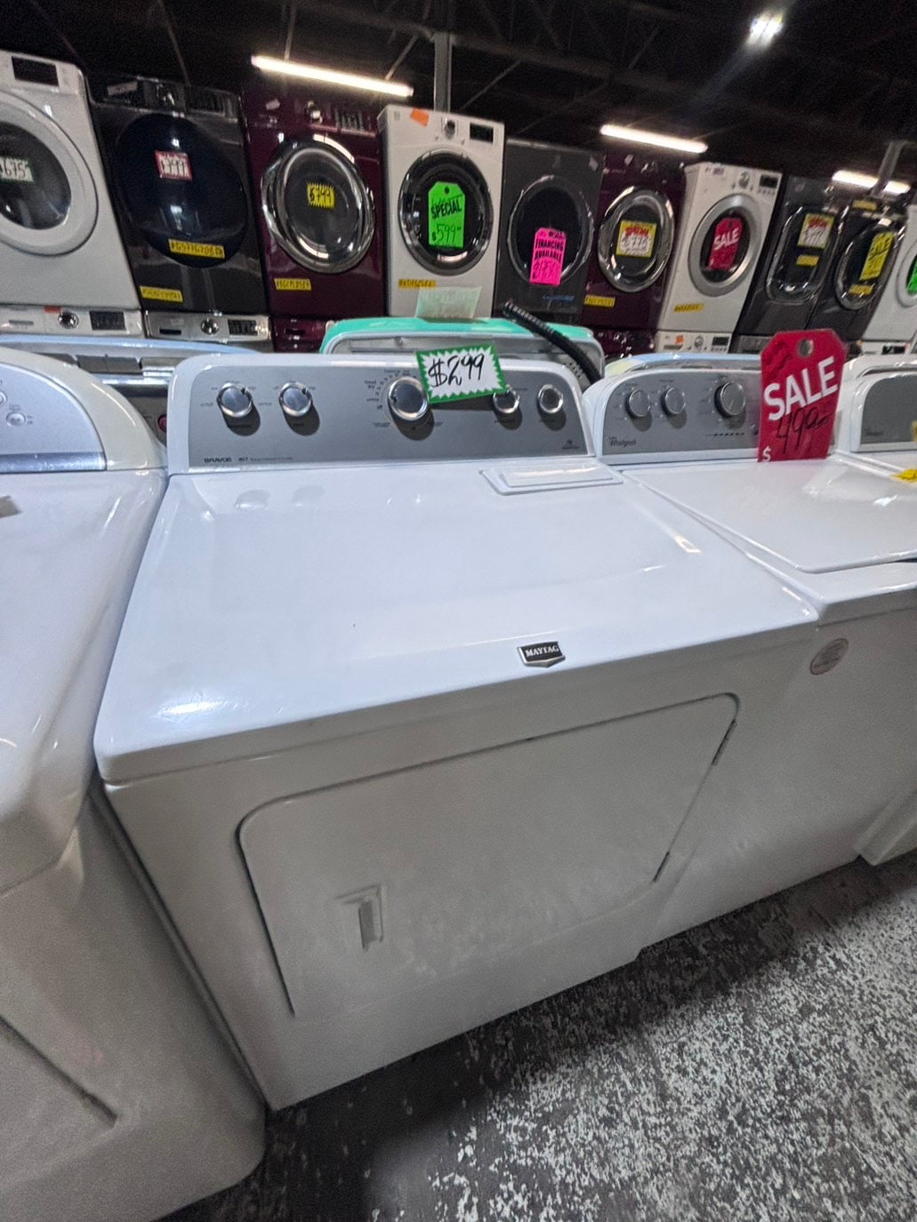}maytag 29” extra large capacity side x side large capacity electric 220v dryer  in white 29”Refurbished #KDH681B
