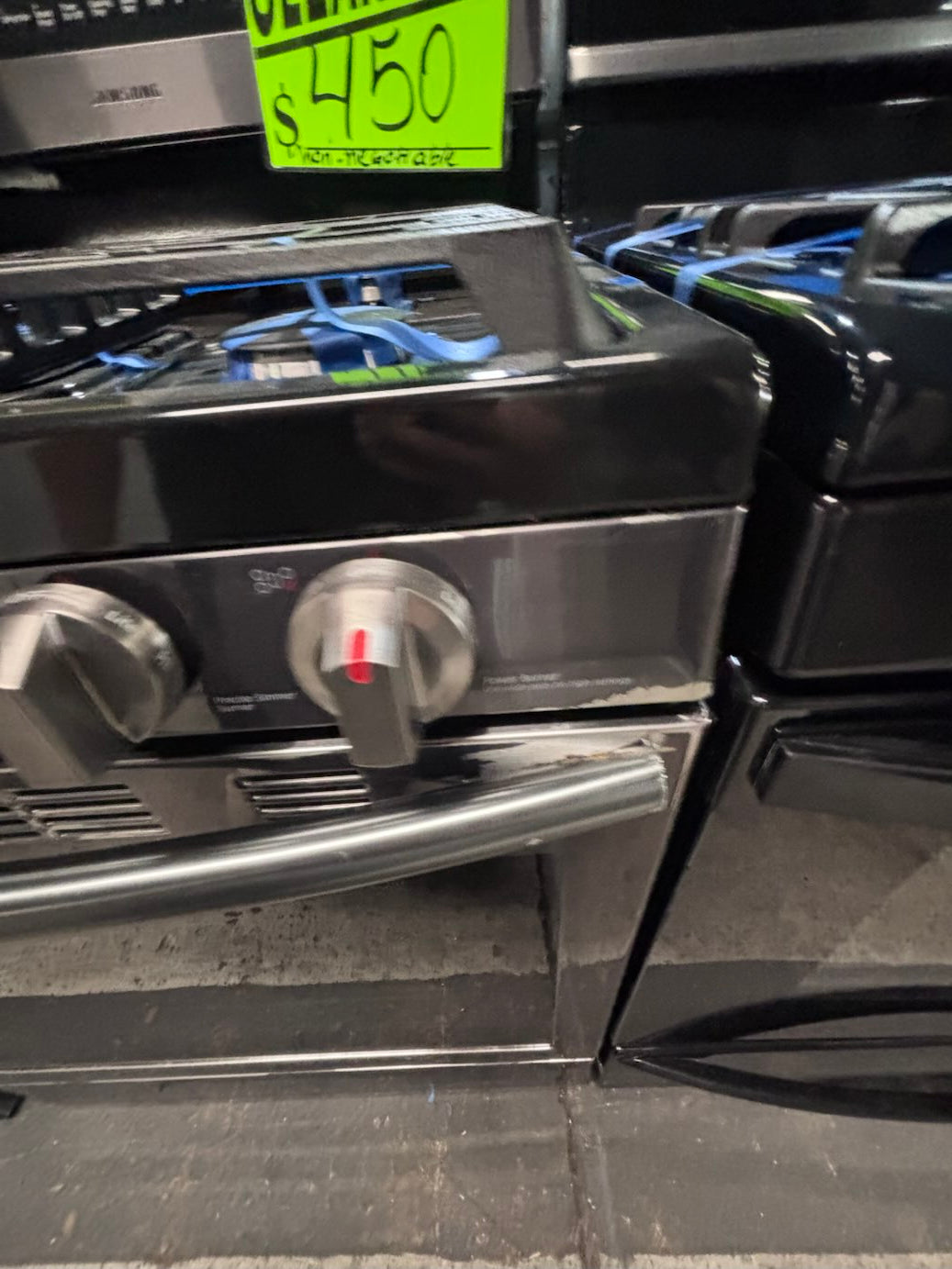 }sale🎈🔥samsung Gas range 5 burner convection oven bake ,broil Hi/Lo self clean in black stainless steel working 💯 with warranty ,used-Refurbished 30” #SB2006B