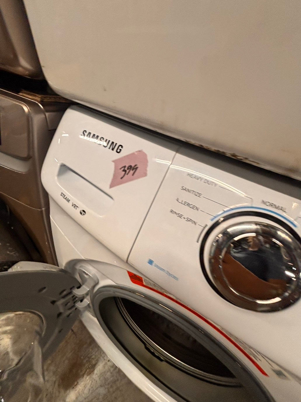 >*Samsung steam washer 4.5 cu ft & dryer 7.5 cu ft set electric steam 220v front load stackable or side by side - sensor dry white color   #WD718SET