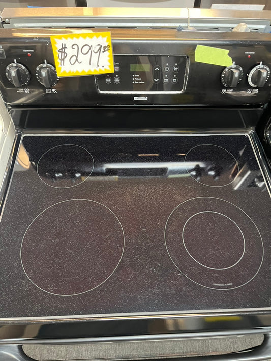 Kenmore glass top electric range 220v 5 burner black broil bake self clean Refurbished 30" #TT123L