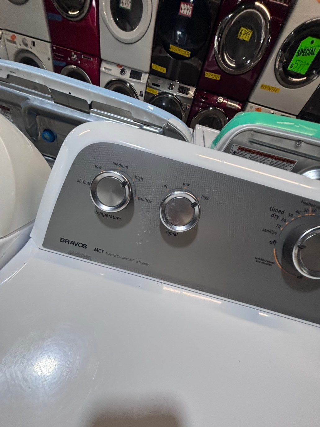 }maytag 29” extra large capacity side x side large capacity electric 220v dryer  in white 29”Refurbished #KDH681B