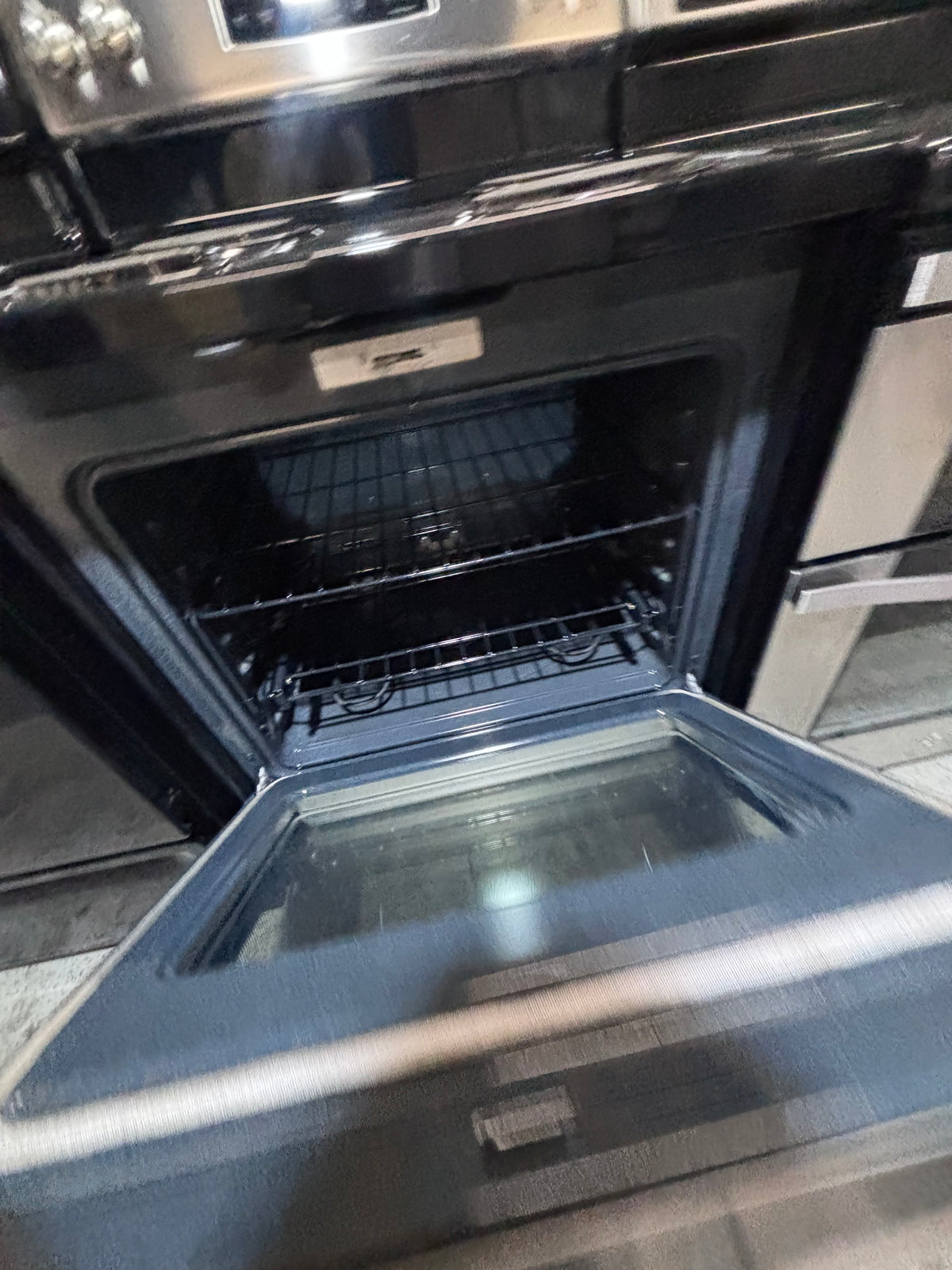 }GE black & silver electric coil top range coil 220v bake /Broil 4 burner used-Refurbished  great condition 30" #GASGE4B