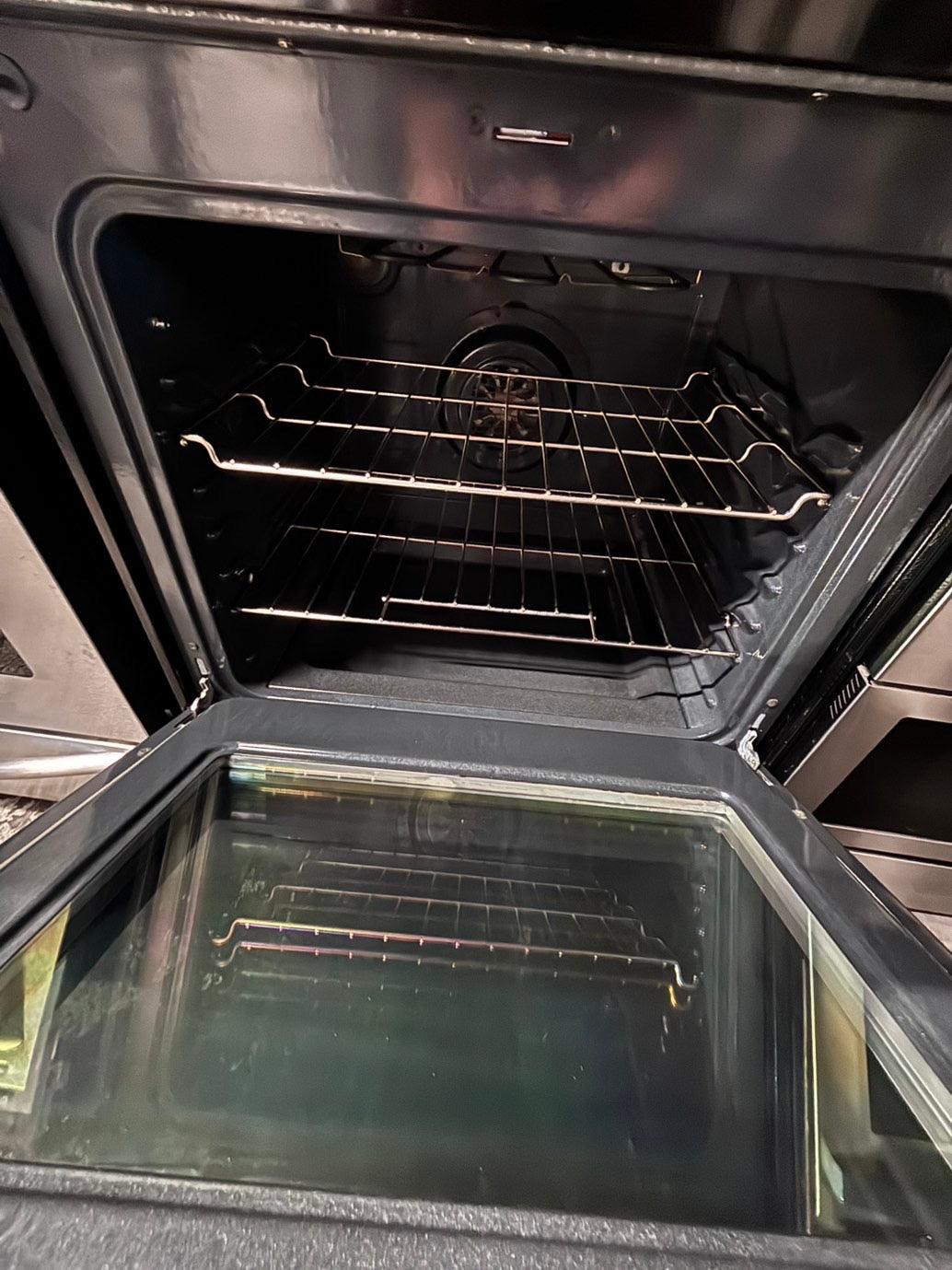 >*frigidaire Air-fry Glass Top electric stove stainless steel convection oven bake broil 5 burner Self clean 30” used-Refurbished #FEA5Q1B
