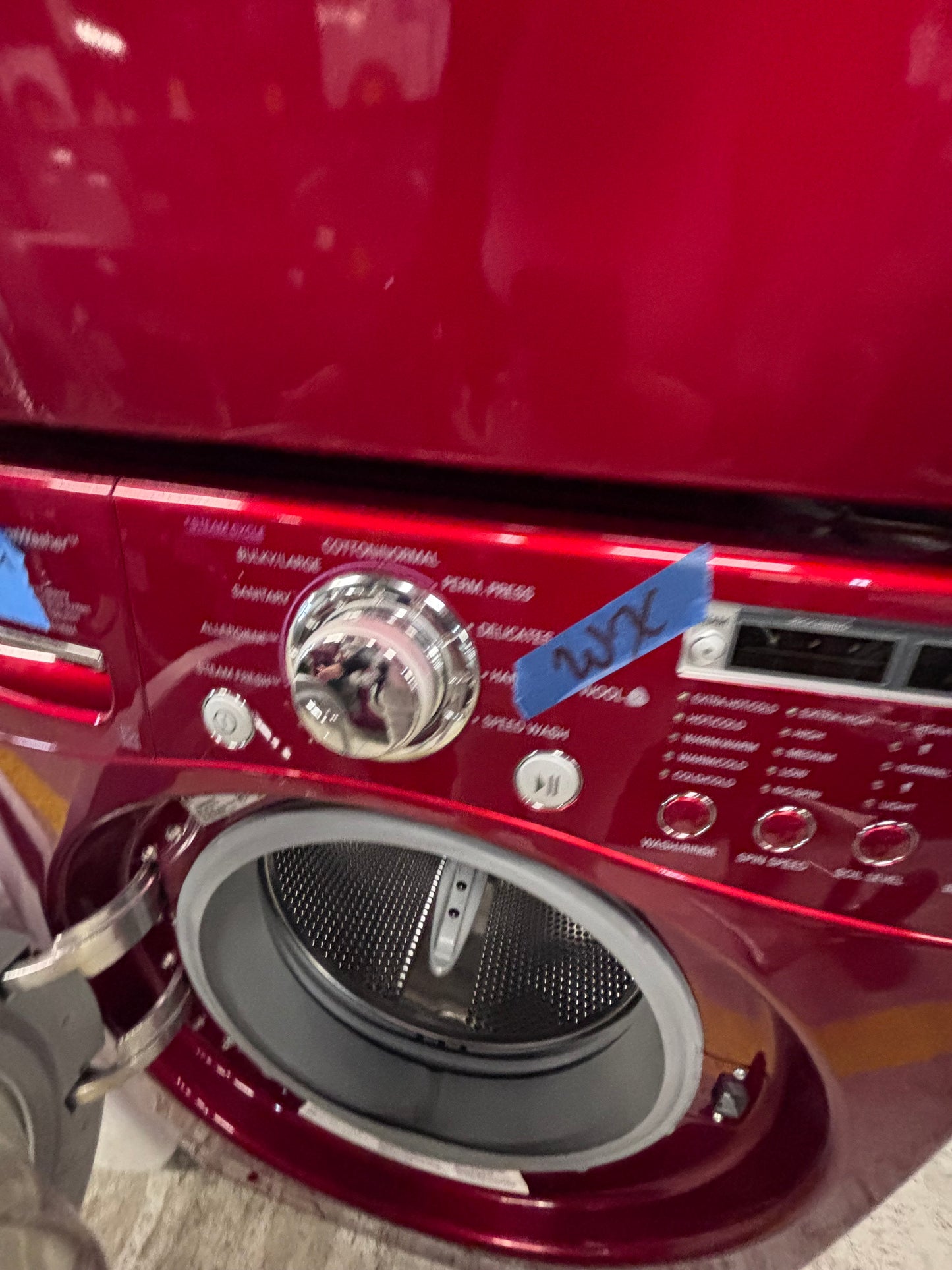 >LG washer & dryer steam set electric 220v front load stackable or side by side - sensor dry in red  #WDRR5D6B