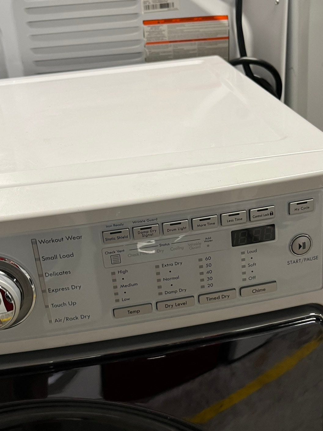 -Kenmore Steam Dryer front load stackable electric 220v dryer in white 27" #EDKN12B