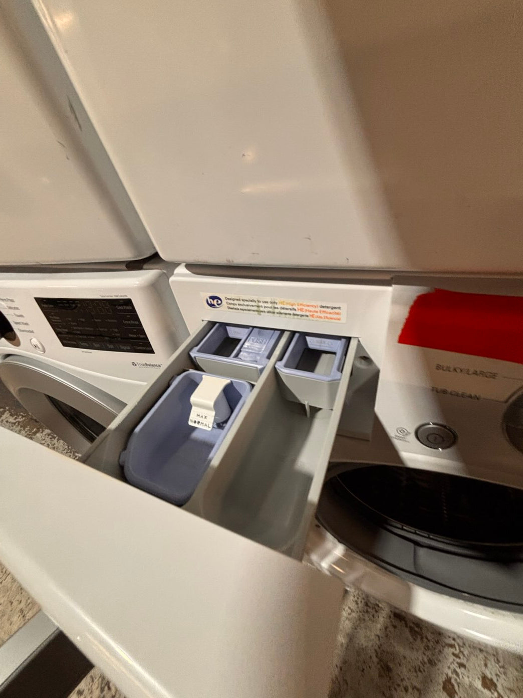 }}LG electric washer large capacity& dryer steam set front load stackable or side by side white  27” in used-Refurbished working 💯 with warranty #SFXV5ET