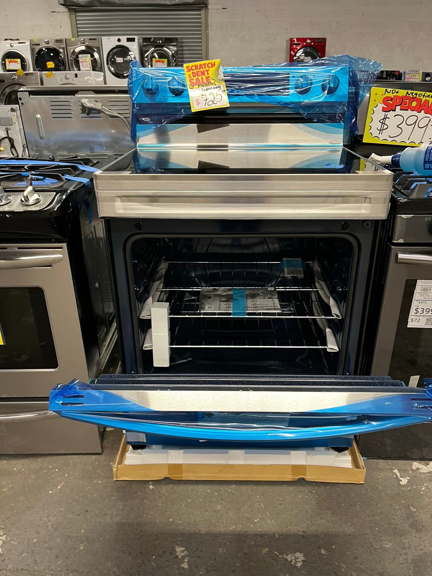 - Open Box 📦 Samsung electric 220v range 4 burner stainless steel self clean keep warm bake broil 30" #GR395CB