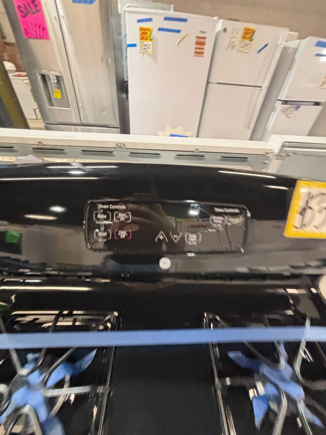 } GE black Gas range 4 burner bake broil self clean working 💯  with warranty ,used-Refurbished 30” #GGB616B