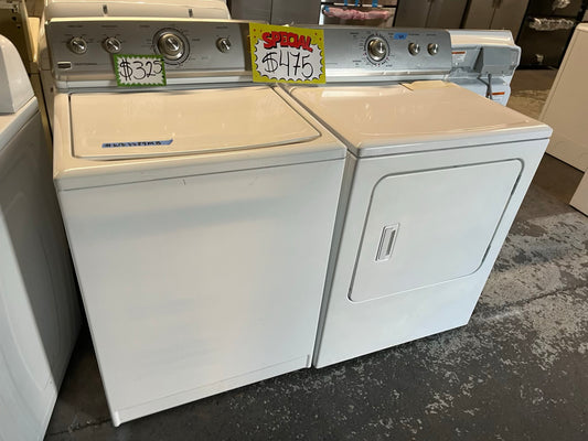 - Maytag electric washer & dryer 220v set top load side by side #WD7789MB