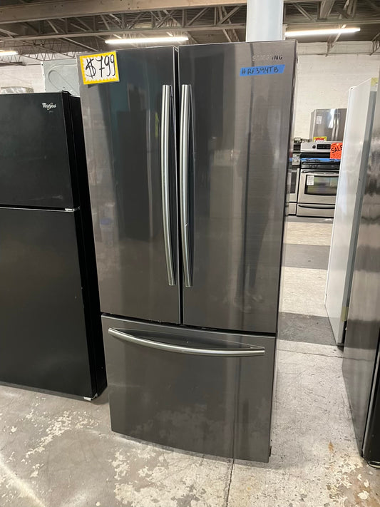 - Samsung French door refrigerator black stainless steel w/ice maker 30”  #RF394TB
