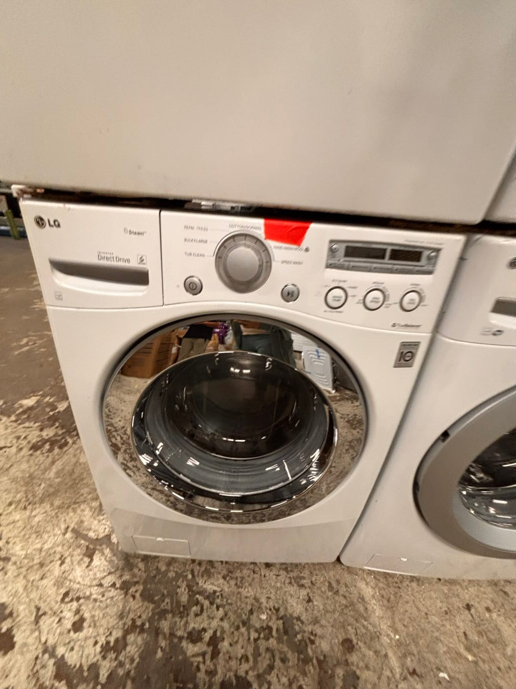 } } special🔥LG washer & dryer set large capacity,electric 220v front load stackable or side by side - sensor dry , working 💯 with warranty ! in white color used,refurbished #LGWW94SET