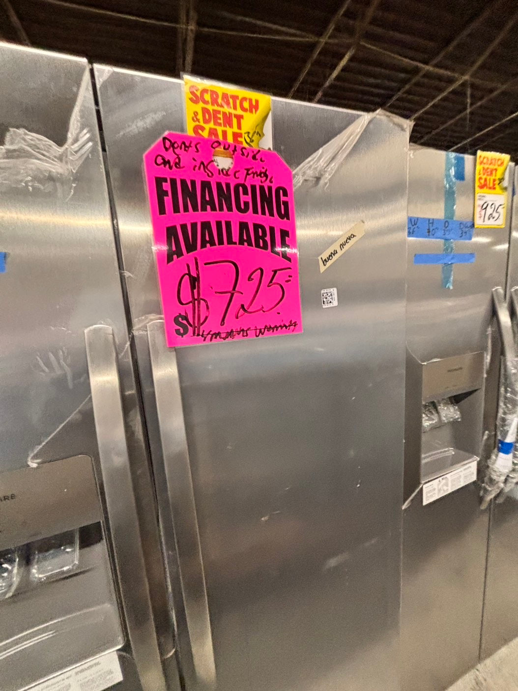 >special 🔥new Open Box 📦 | scratch & dent Frigidaire side x side  refrigerator w/ice water dispenser stainless steel 36" #RF1281B