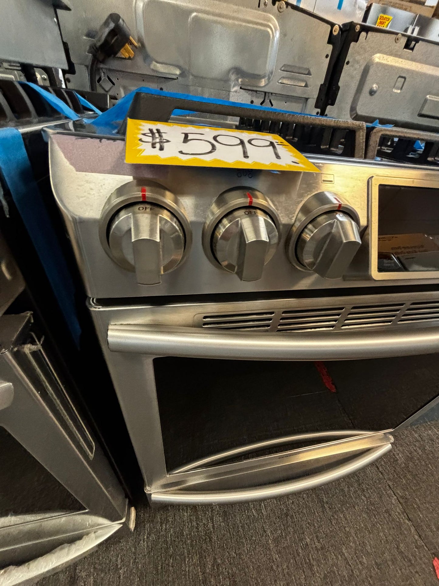 Samsung Gas range 5 burner slide in convection bake roast broil self clean Refurbished 30" item #GR263JL