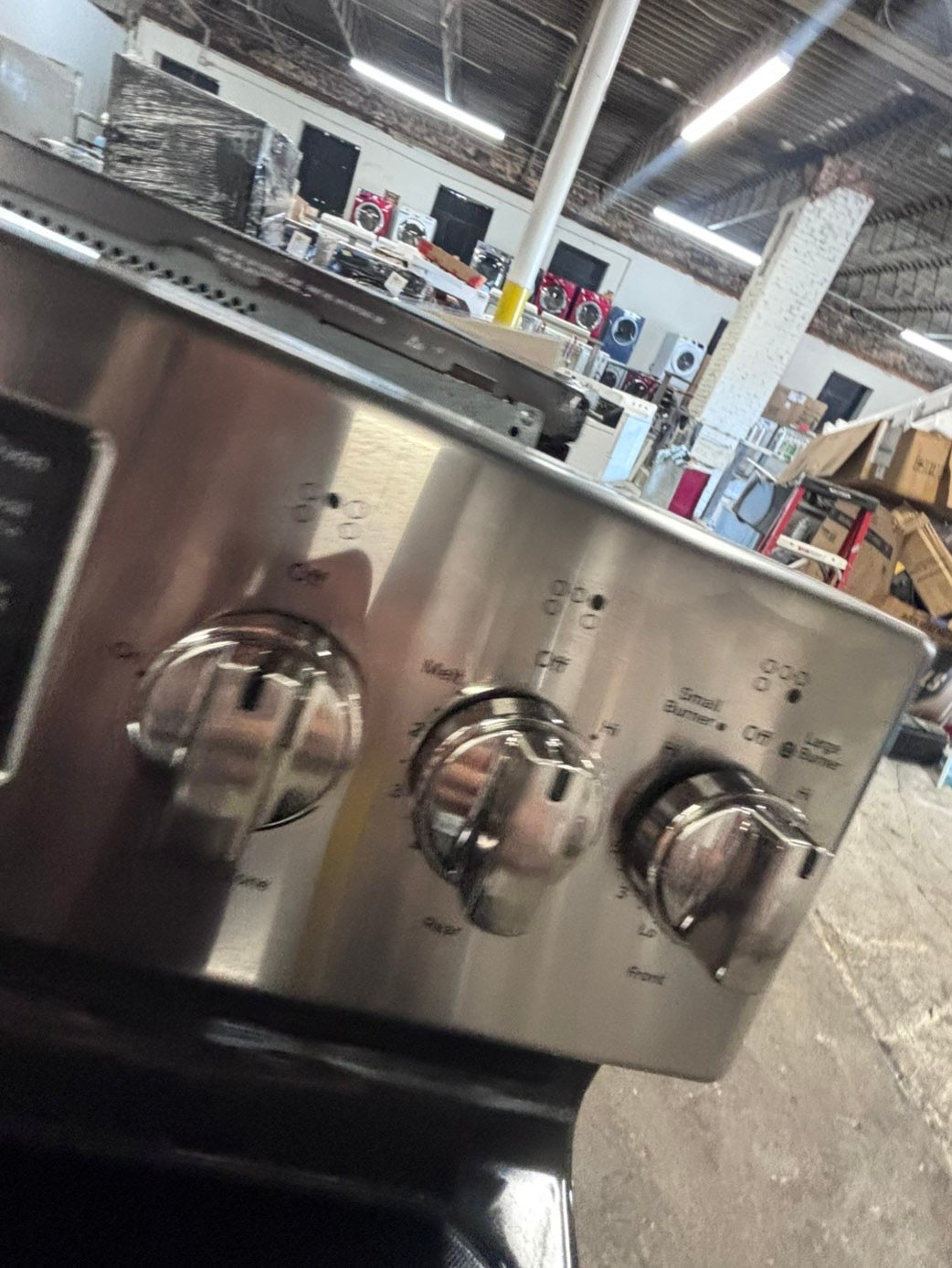 >*GE glass top double oven convection electric range 220v 5 burner stainless steel warm zone bake broil Refurbished fast boil 30" #GEGT16B