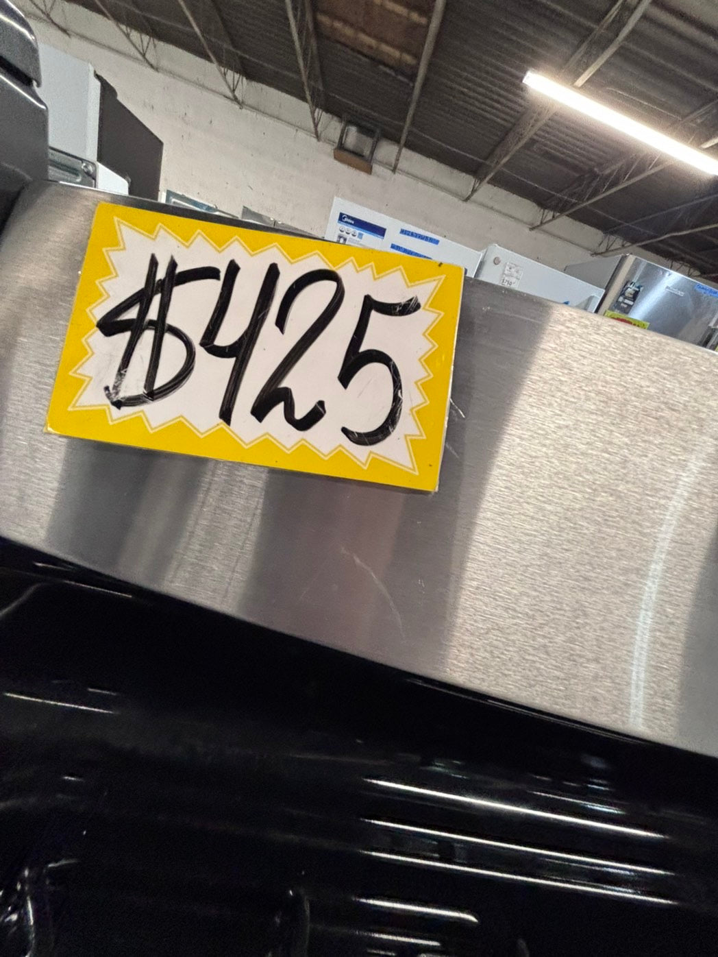 >*GE range 4 burner bake broil Hi/Lo self clean in stainless steel used-great condition ,Refurbished 30” #FLN10SB