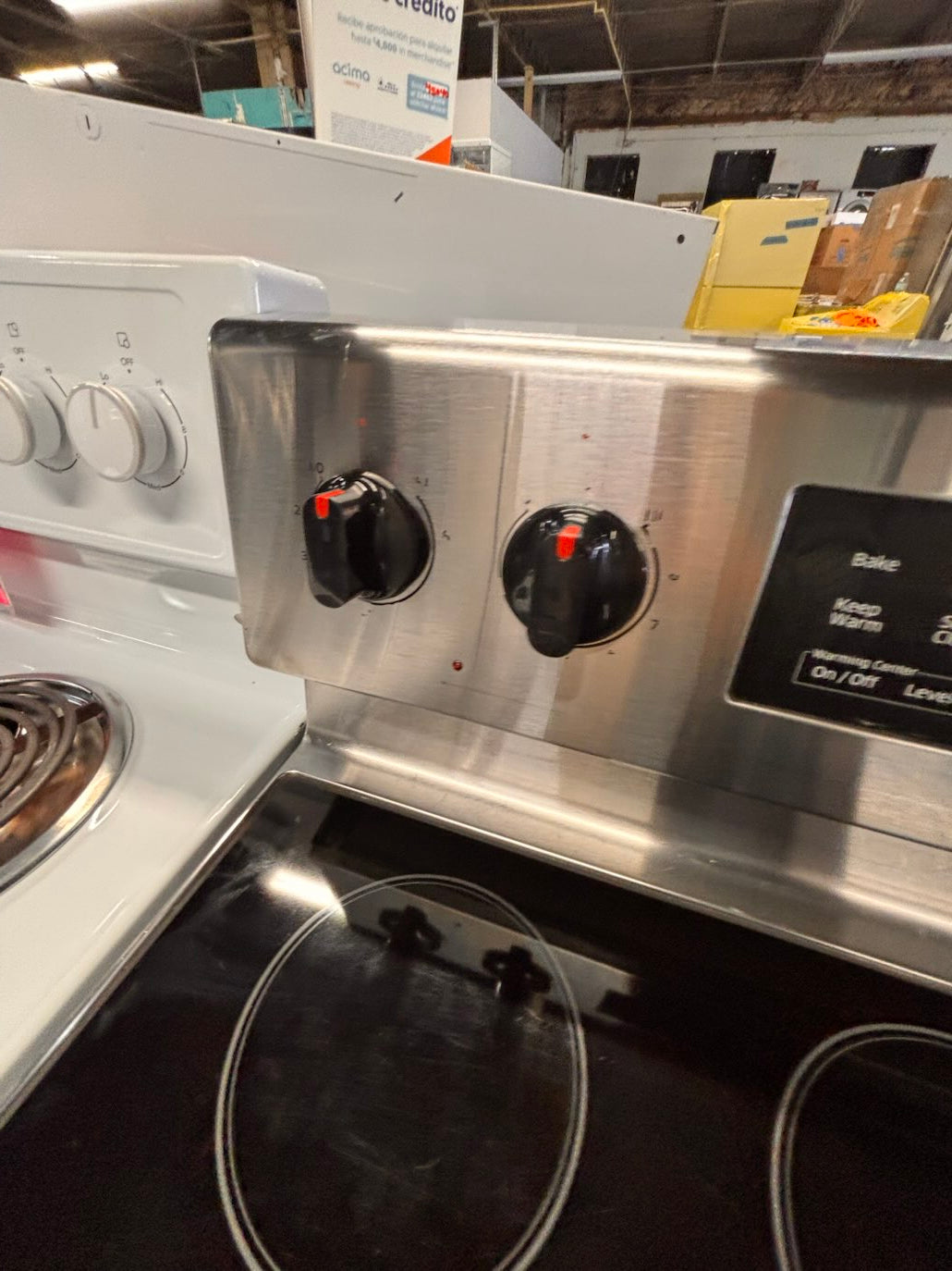 }} Samsung electric 220v glass top range bake Broil roast self clean oven stainless steel working 💯  with warranty ! 30" used-Refurbished #SEST381B