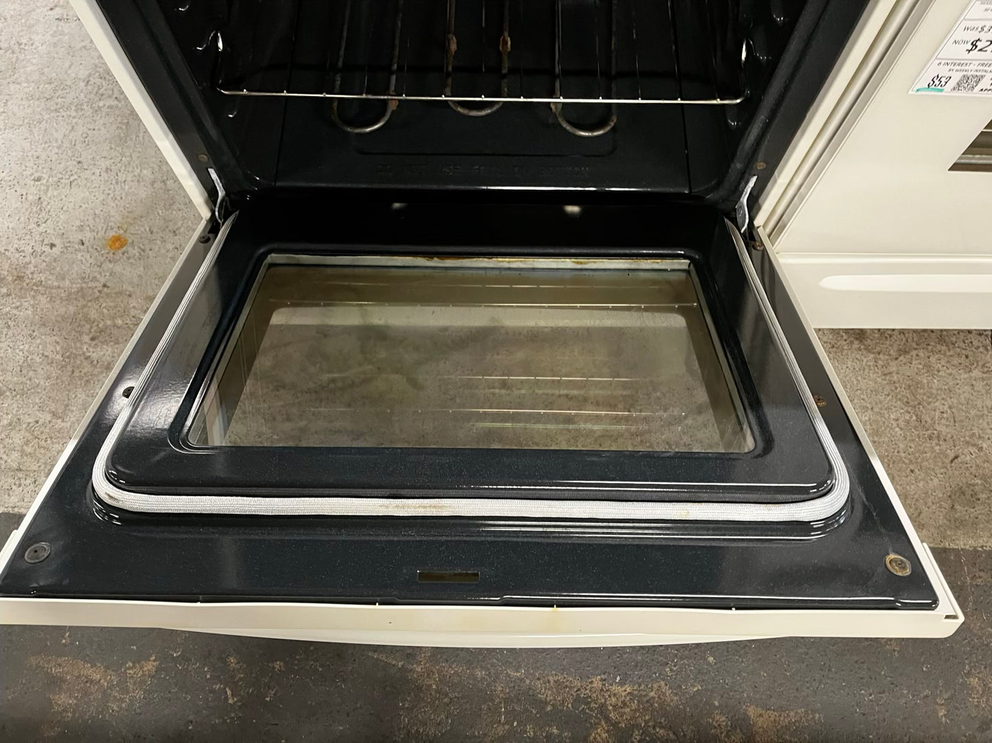 • 🎉 BLACK FRIDAY ⚡️ Kenmore glass top electric range 220v 4 burner Refurbished in off white  bake Broil self clean  30" #ER9413LB