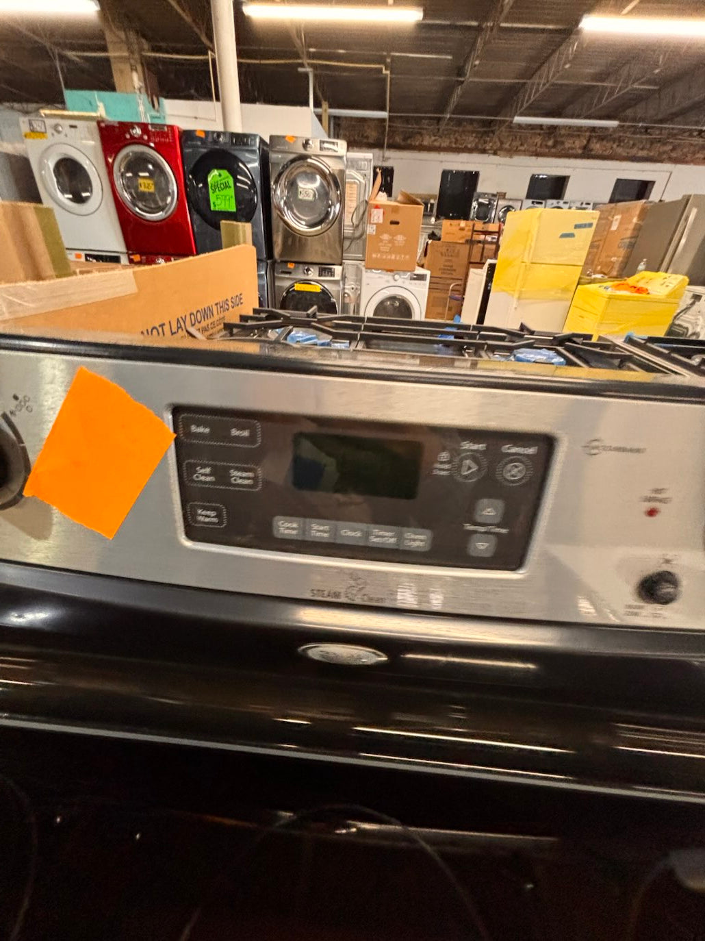 }} Whirlpool electric 220v glass top range bake Broil roast self clean oven stainless steel working 💯  with warranty ! 30" used-Refurbished #WHFT401B