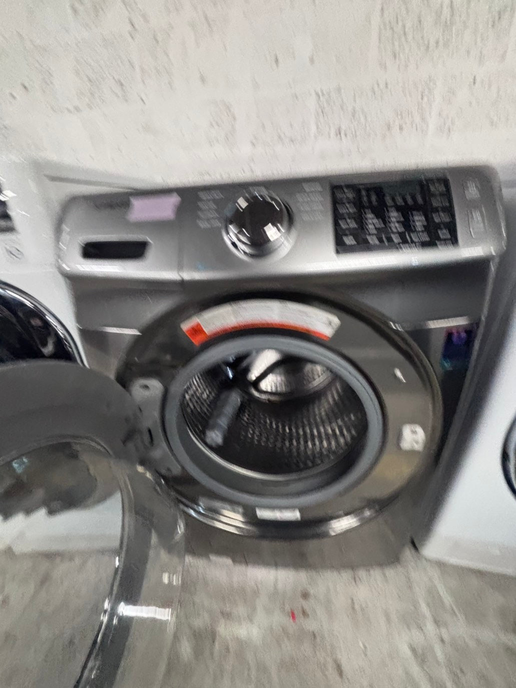 >*Samsung gray front load washer large capacity stackable or side by side  27” in used-Refurbished #SGEE3WB