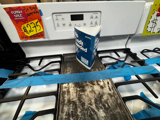 GE Gas range 5 burner bake Temp Recall broil hi/lo in  white         used-Refurbished 30" #GHRR00L
