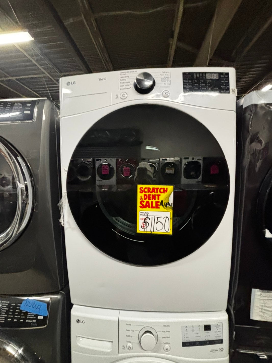 >LG new Open Box 📦 Scratch & dent mix & match 4.5 cu. ft.  Large Capacity Front Load Washer -& 7.4 cu. ft. Large Capacity Front Load Electric Dryer - White mix & match Set / stock number #WDB4AB