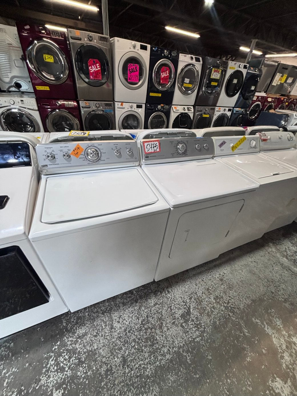 } }Maytag top load washer with agitator & electric dryer 220v  set   top load side by side working 💯  with warranty top load side by side #SK511YB