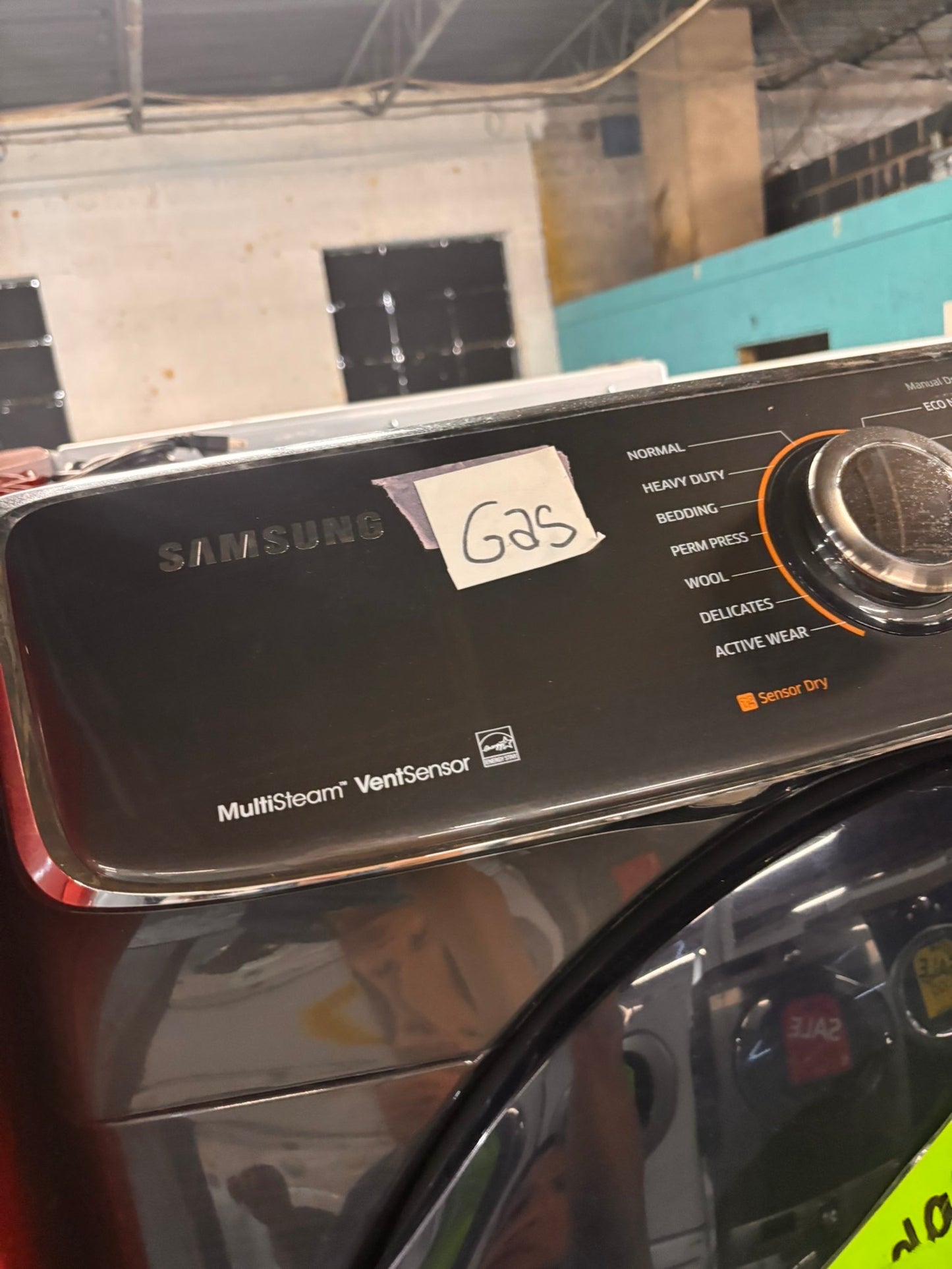 >*Mix & match Samsung dark gray  washer & gas dryer set front load stackable or side by side  27” in used Gas  -Refurbished #SGA23WBSET