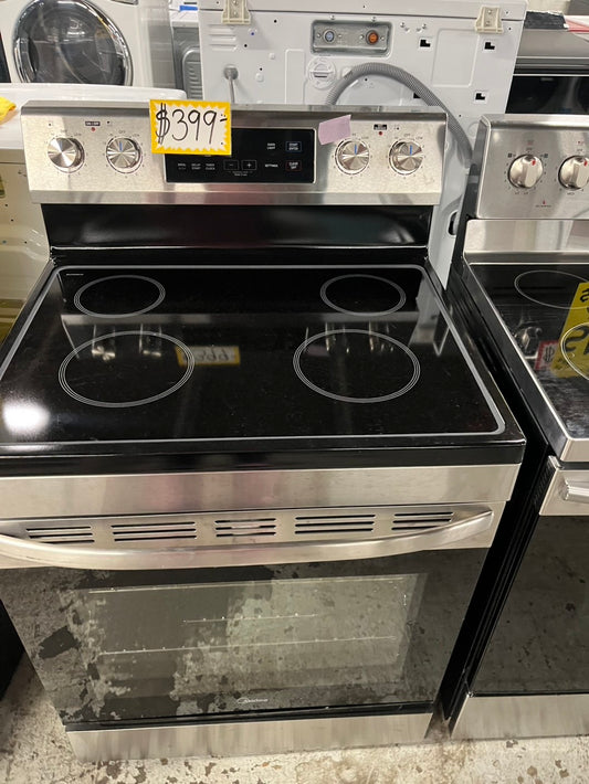 =🥳Frigidaire glass top electric 220v glass top range 5 burner Refurbished bake Broil steam clean  stainless steel 30" #ERF56TB