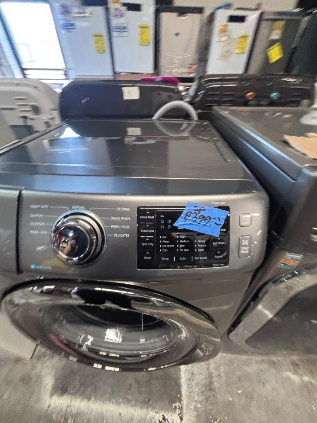 >*special price 🔥🚀Samsung gray front load washer large capacity stackable or side by side  27” in used-Refurbished #SPYE3WB