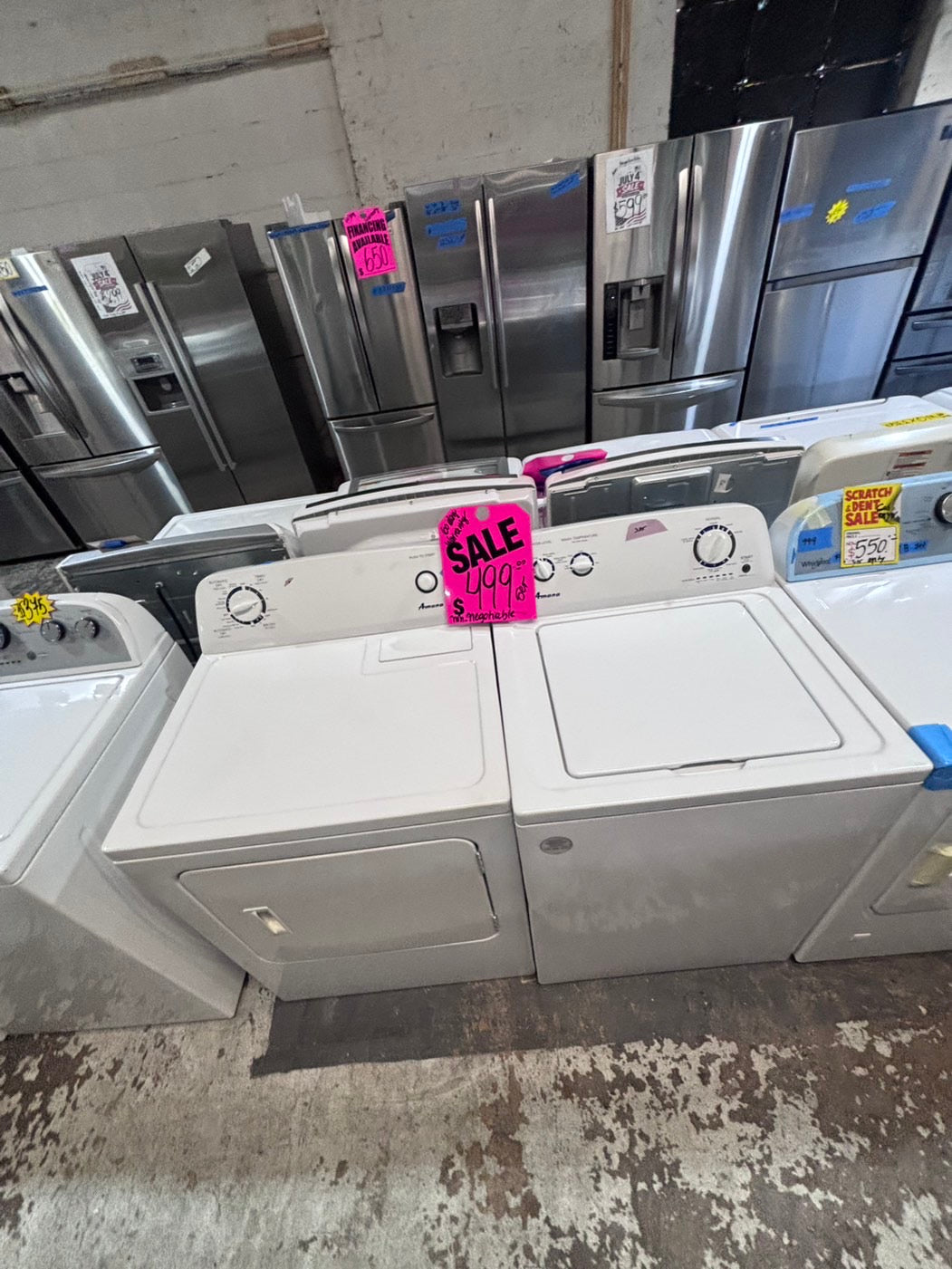 >*sale🔥Amana top load washer  & electric dryer 220v  set top load side by side #TLE2T1B