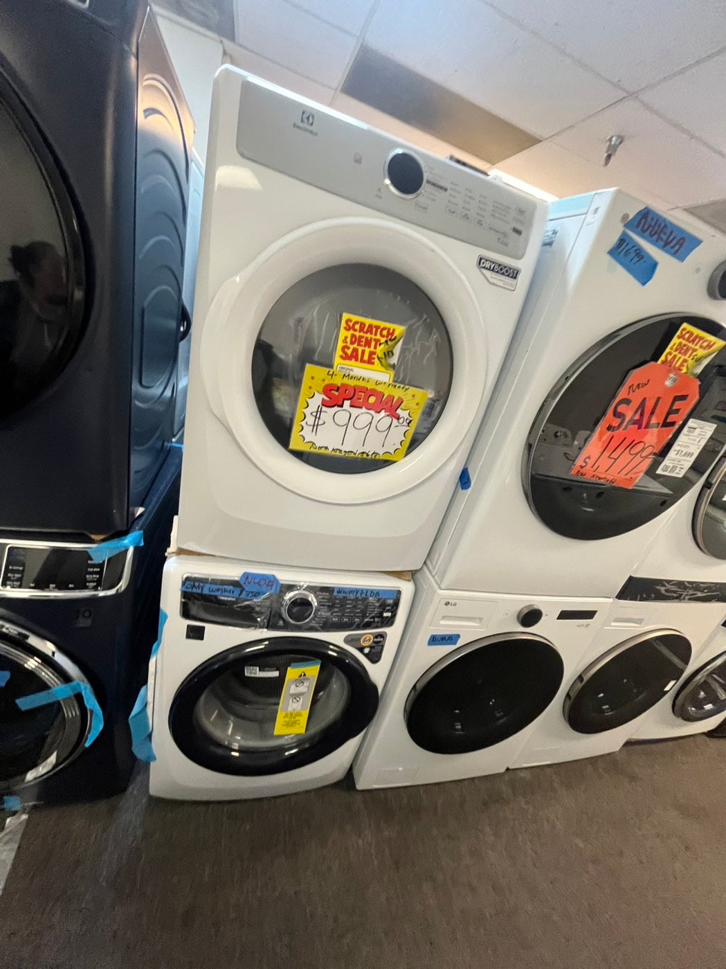 🎉🎉🥳=Electrolux New scratch&Dent open box front load washer& dryer set large capacity energy start , steam in white mix&match set    #WMSET94BL
