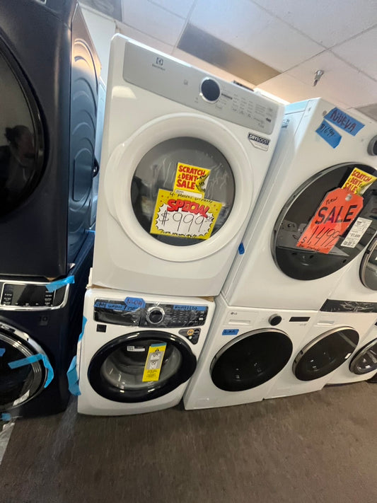 🎉🎉🥳=Electrolux New scratch&Dent open box front load washer& dryer set large capacity energy start , steam in white mix&match set    #WMSET94BL