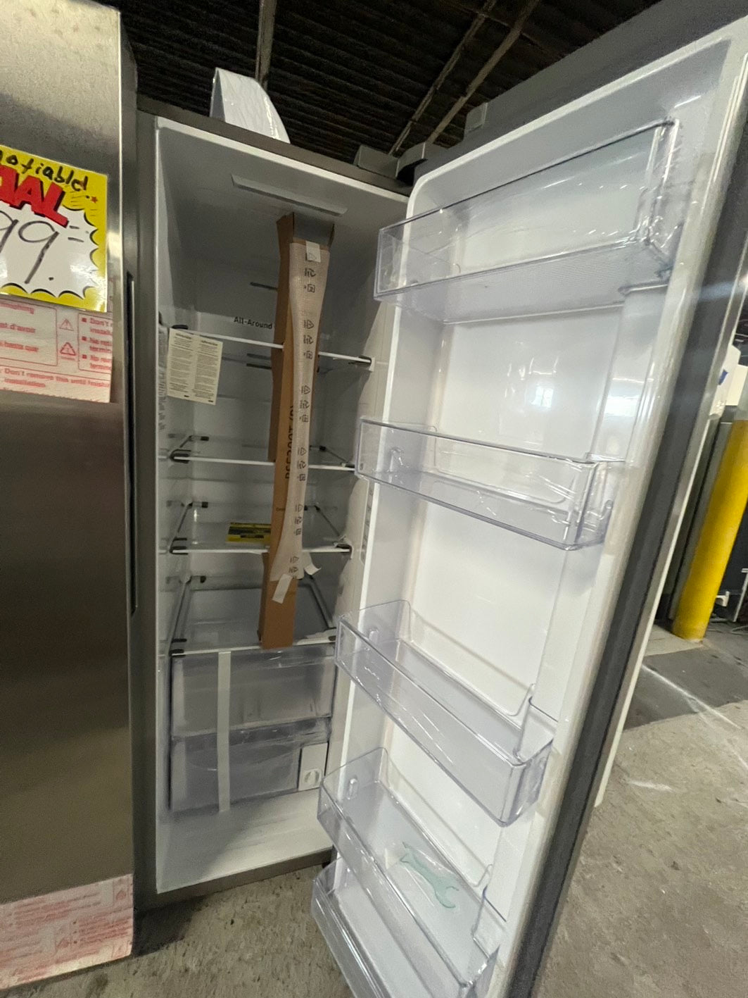 🥳🎉=Open box 📦 New S/d Samsung 36 in. 28 cu. ft. Standard Depth Smart Side by Side Refrigerator in Fingerprint-Resistant Stainless Steel #RFSAM288B