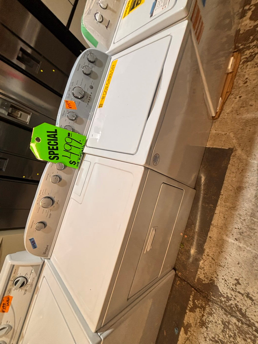}}whirlpool top load washer with removable agitator large capacity & electric dryer 220v  set top load side by side used , refurbished working 💯  with warranty #TS741YB