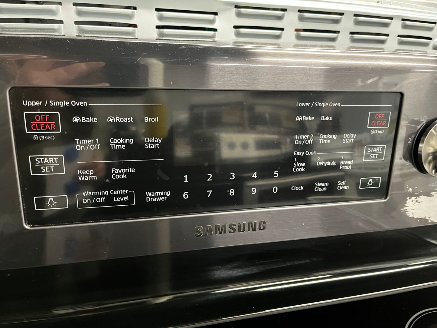 🎉 BLACK FRIDAY ⚡️ Samsung  glass top electric range double oven 220v 5 burner warm zone black stainless steel fast boil convection bake roast DEHYDRATE self clean 30" #RE8936CB