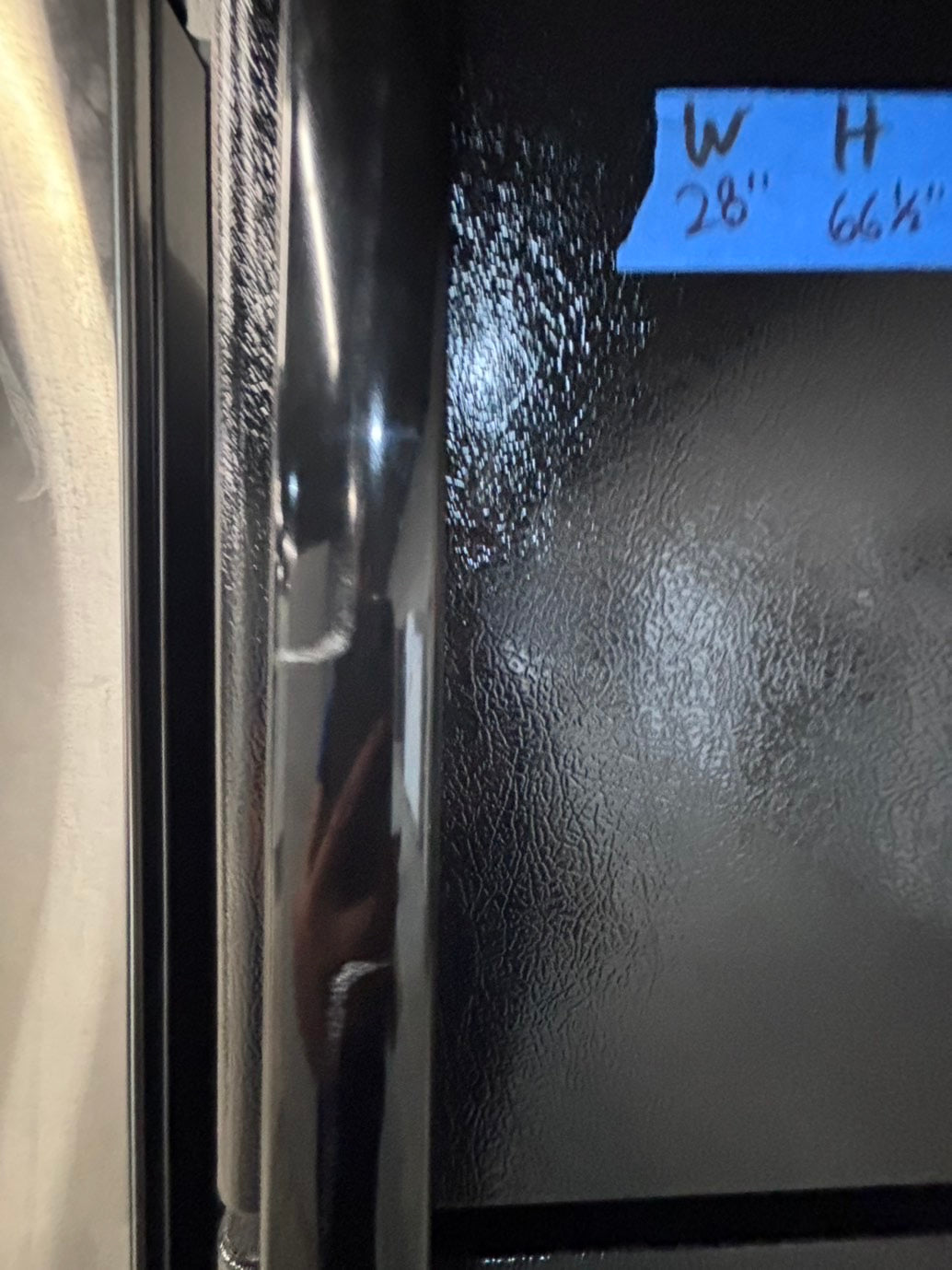 >*28” GE top freezer fridge black used-refurbished #FFSA3RB