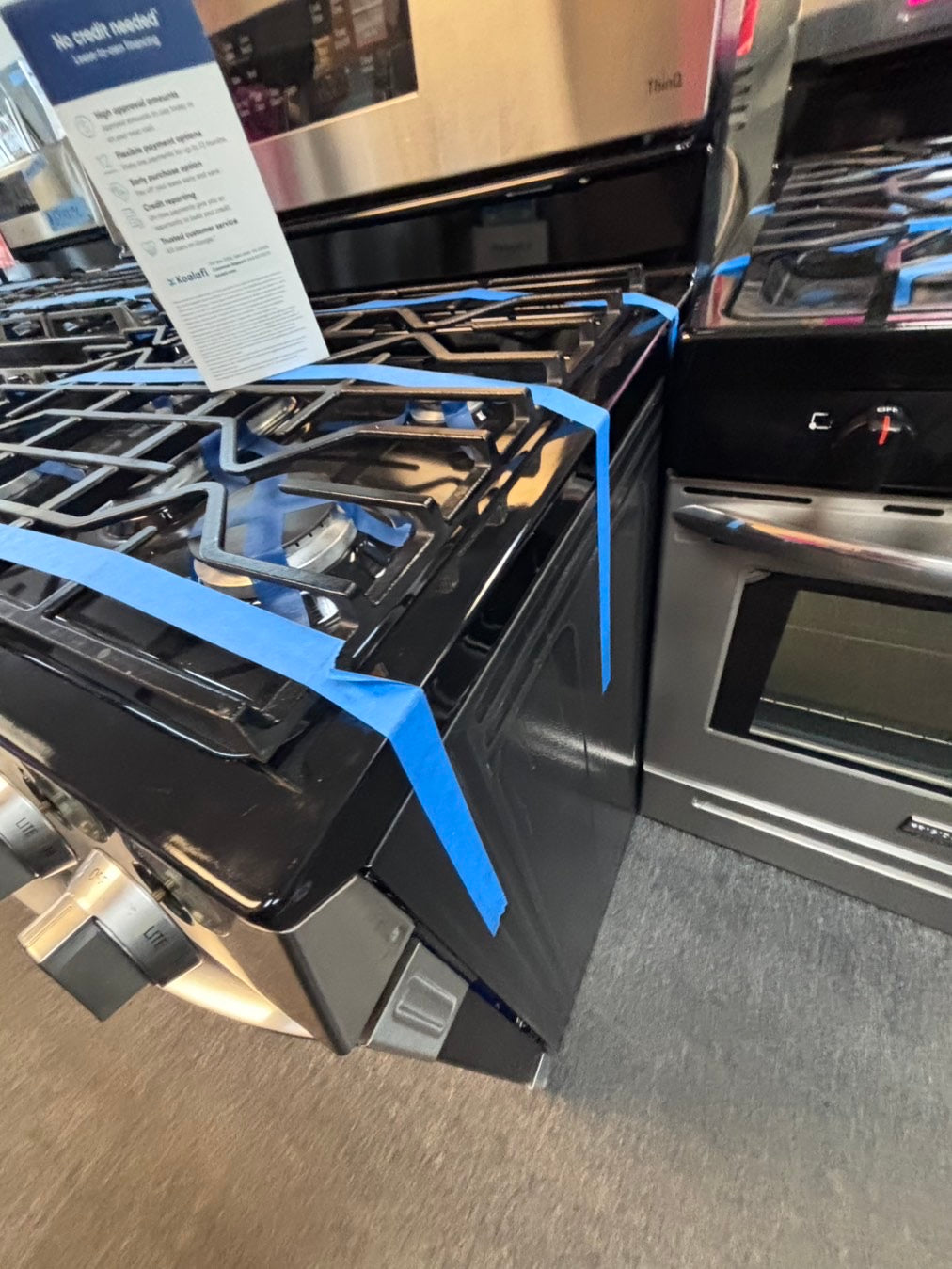 >LG Gas range 5 burner convection oven bake ,broil Hi/Lo self clean in stainless steel used-Refurbished 30” #SG7ZYYL