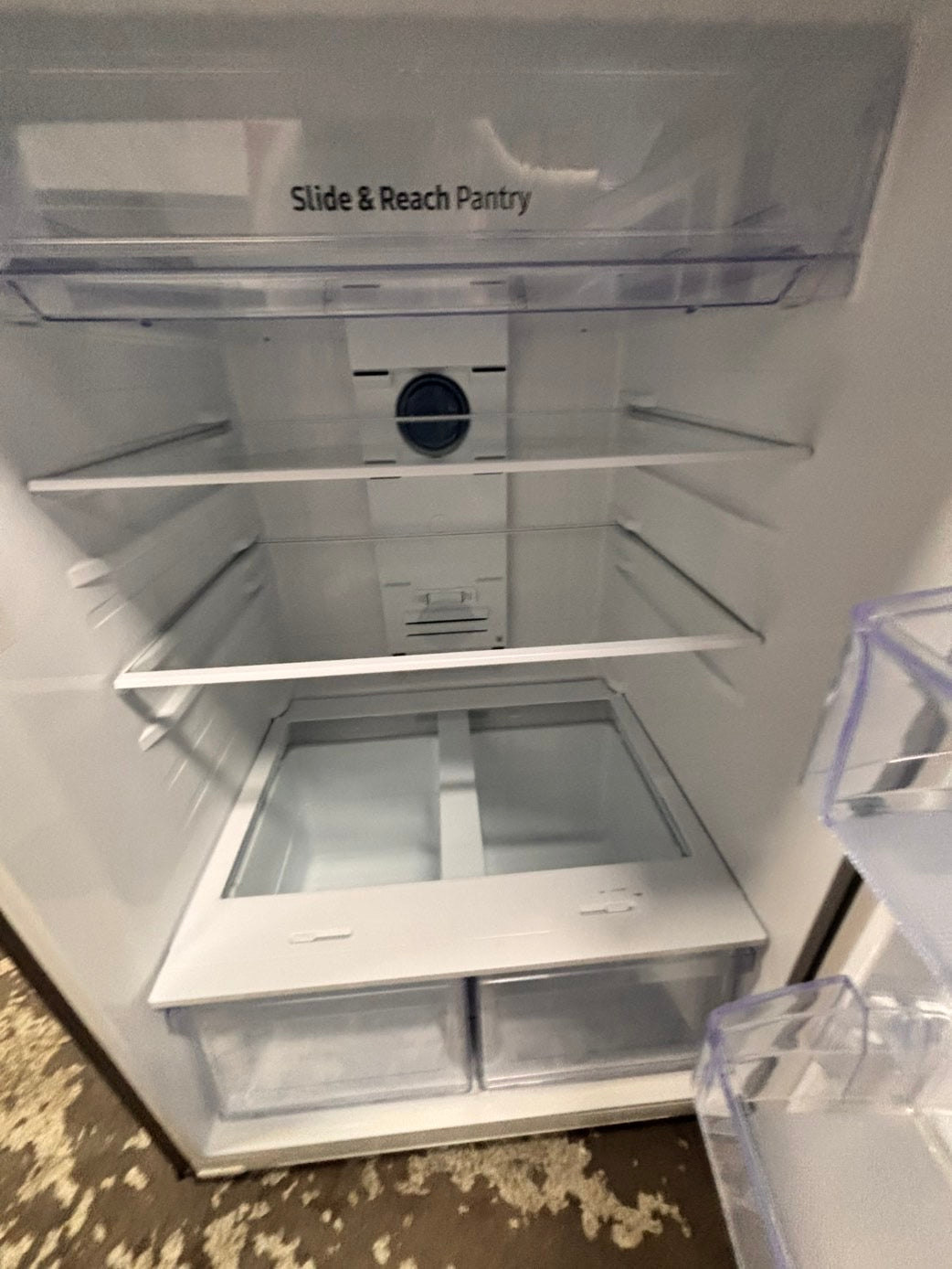 >29” samsung top freezer fridge stainless steel with ice maker inside used-refurbished #TRF8BL